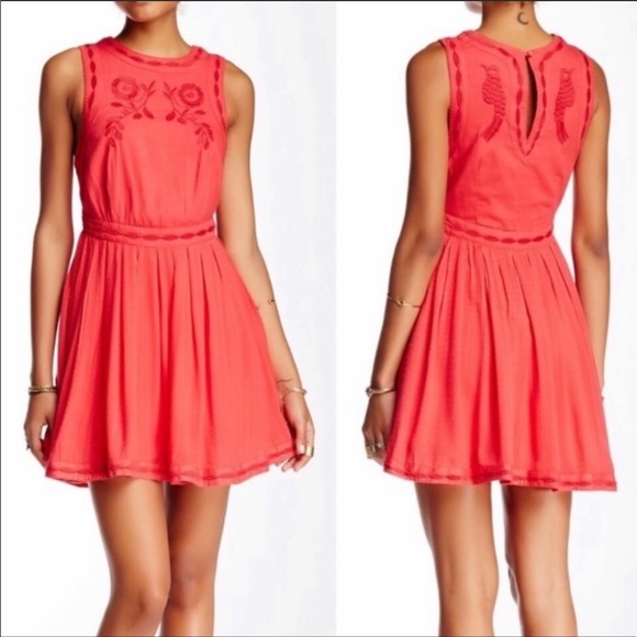 Free People Dresses & Skirts - Free People Coral Birds Of A Feather Boho Dress
